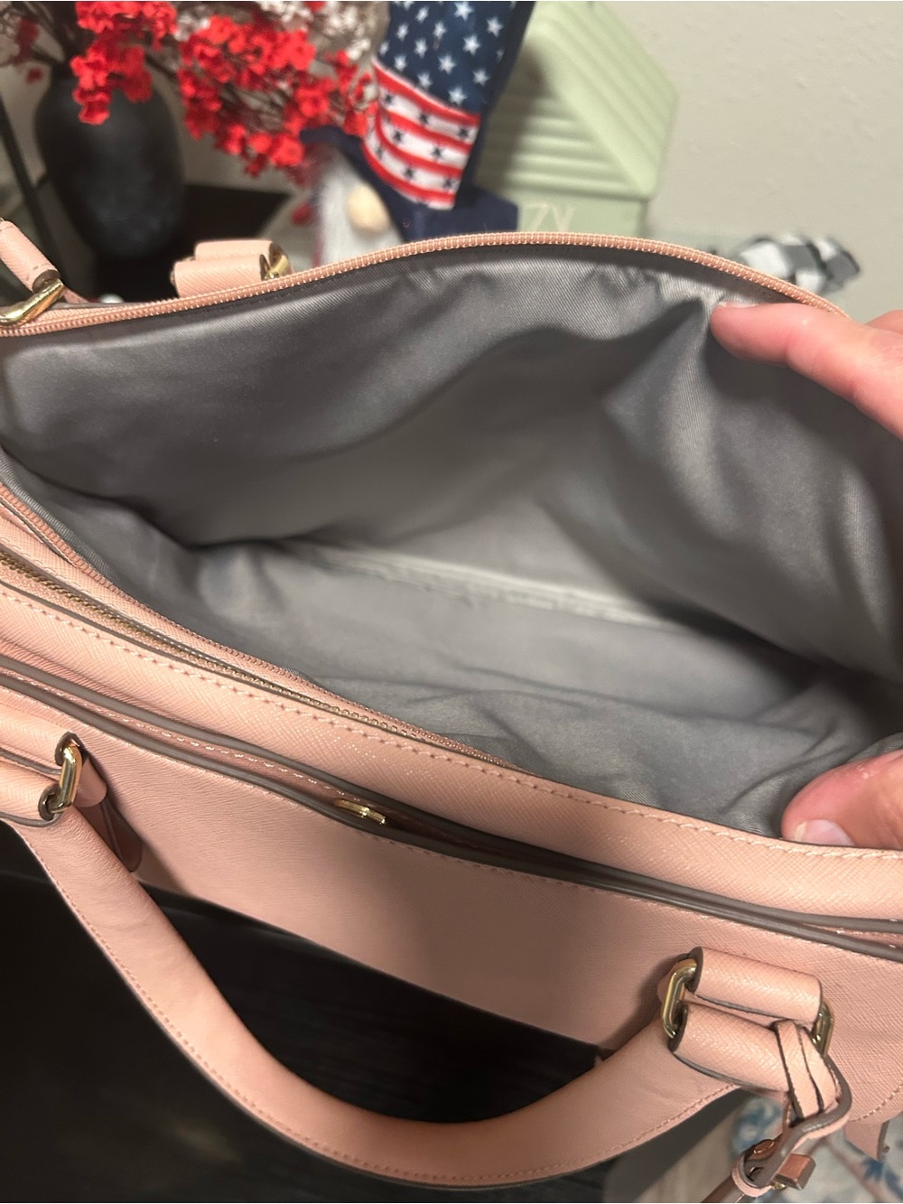 TUMI Blush Pink Varek Park Leather Tote/Laptop Bag with Adjustable Strap - Picture 16 of 16